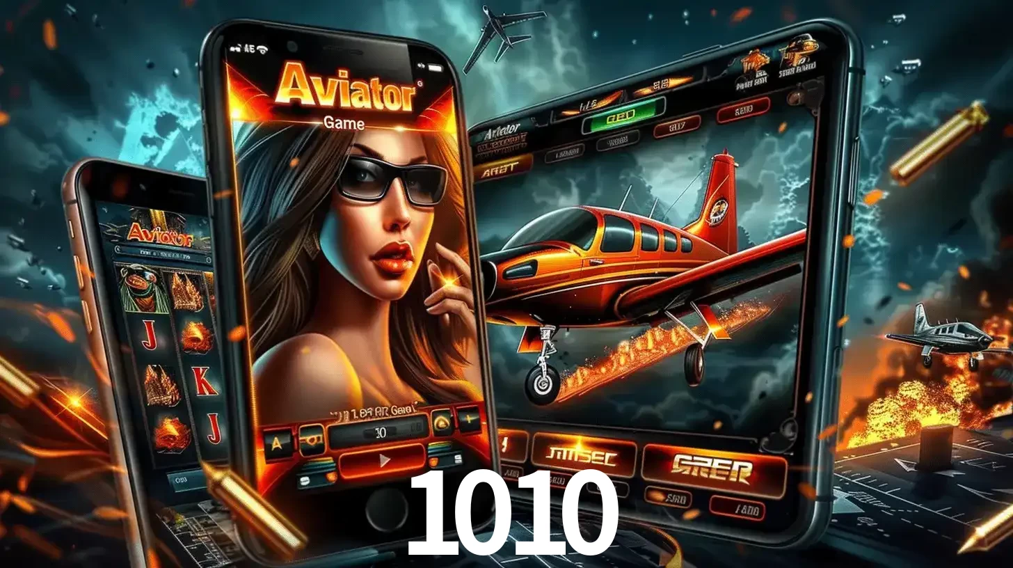 O popular jogo de apostas Aviator exibido em vários celulares e tablets, mostrando a interface emocionante e a ação de voo disponíveis para jogar agora no 1010.